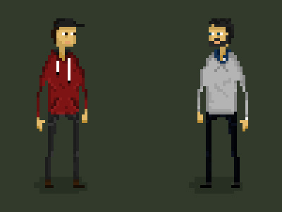 Pixel characters