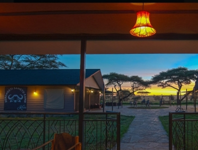 The mid luxury lodges in the Serengeti national park.