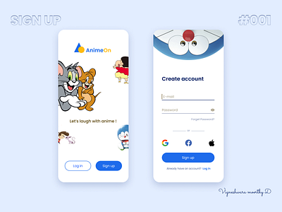 SIGN UP - #001 001 cartoon cartoonapp dailyui mobilesignup mobileui ott signup ui uiux ux