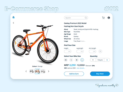 E-Commerce Shop (Single Item) - #012 012 bicyclecart cartpage dailyui e commerceshop e commerceshopsingleitem figma onlineshopping ui uiux ux webui