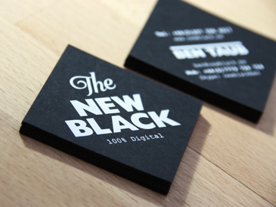 'The New Black' Business Cards black branding business card business cards format identity logo print square stationery stock