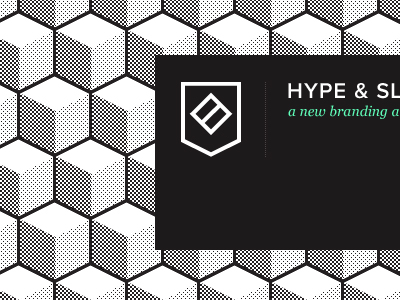 Hype & Slippers black branding hype id identity isometric logo paper seamless