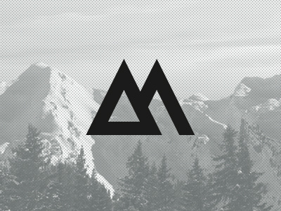 Ski Brand Logo black black white clean icon id identity logo m mark mountains photo skiing snow snowboarding texture