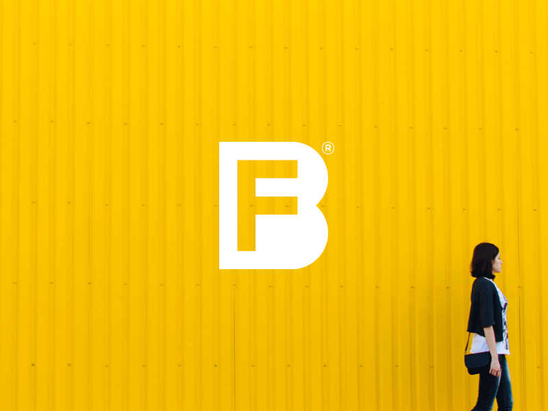 Big Fan® Icon b brand branding design f grid icon identity logo monogram yellow
