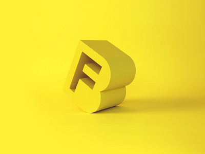 Big Fan Shoot 3d b brandidentity branding design f icon logo yellow