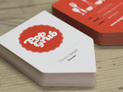 Pop Grub Business Cards brand branding business cards die cut identity logo red stationery