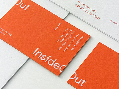 Insideout Sneak Peek brand identity branding business card design identity logo orange stationery typography white