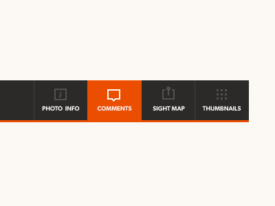 Tabbed Menu black grey icon icons menu navigation red tabbed menu tabs ui ux web design website