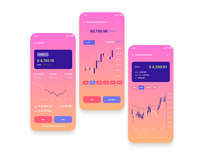 Crypto app UI demo crypto crypto app mobile ui ux vibrant