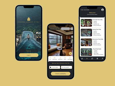 Hanging Gardens of Bali Guest App branding design hotel mobile resort ui ux