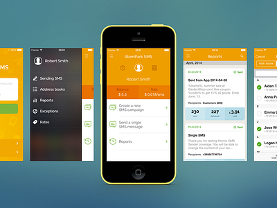 SMS-Sending App app ios 7 iphone mobile app navigation sms app