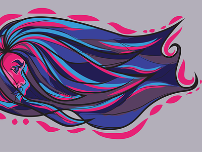 Lady May bisexual blue female feminism hair lgbtq mural pink power pride purple strength strong women