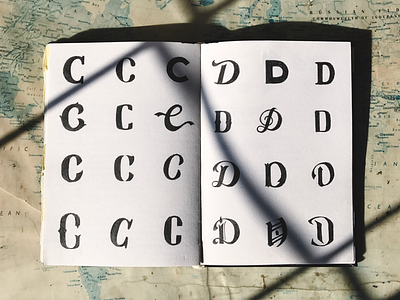 Hand Lettering Exploration – C & D hand lettering lettering sketchbook sketching type type design typography