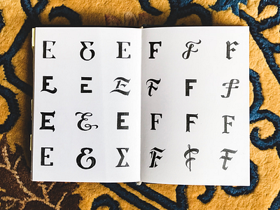 Hand Lettering Exploration – E & F alphabet e exploration f hand lettering lettering sketchbook sketching type type design typography
