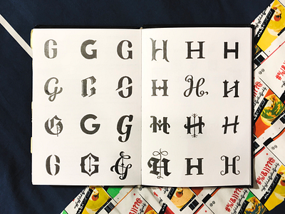 Hand Lettering Exploration – G & H hand lettering lettering sketchbook type type design typography