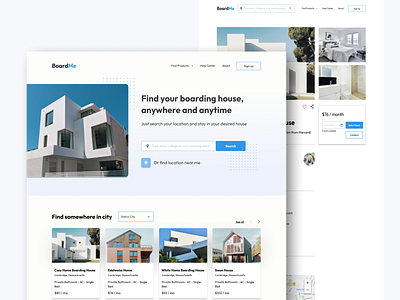 BoardMe - Boarding House Finder Website app boarding branding design graphic design house property rental ui ux visual web