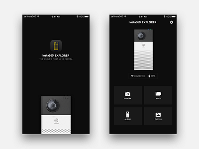 Insta360 Explorer Launch and Connected 360 app camera insta360 mobie panorama product spherical ui ux vr