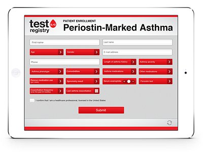 Asthma Registry App app design ux