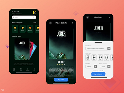 Movie Ticketing App design figma ui ux web