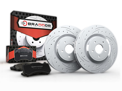 Brannor Brake Parts Packaging automotive branding carbon fiber design packaging racing vector