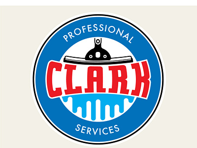 Clark Professional Services branding design icon logo professional squeegee typography vector