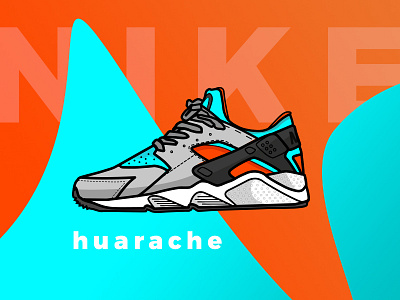 Nike Huarache design huarache illustrator nike shoes sneakers vector