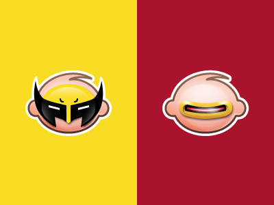 Wolverine And Cyclops cyclops emotion icon joy photoshop red wolverine yellow