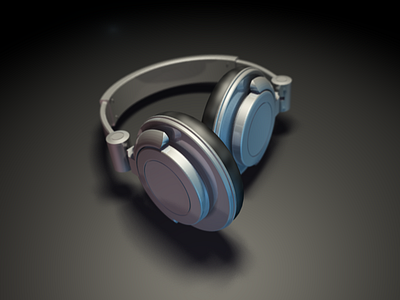 Headphones 3d max black gray headphones joy photoshop realistic