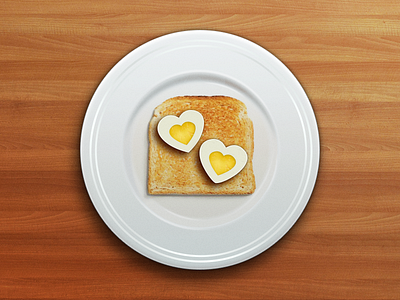 Heart Egg And Toast icon egg heart icon joy photoshop toast wood