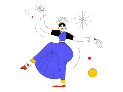 Holding a Pose bharatnatyam character design dance digital illustration fun illustration india minimal