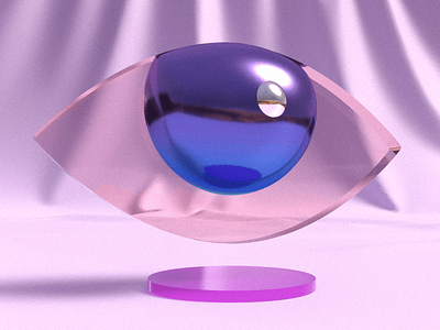 Glass Vision 3d 3dart 3dexploration abstract abstractart adobedimension dailyrender digital illustration dreamy eye graphic design illustration illustrator purple render visual design