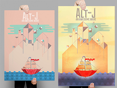 Alt - J: An awesome wave album cover illustration album cover illustration practice umbrella