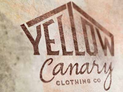 Yellow Canary logo options Distressed look cloth logo vintage yellow canary