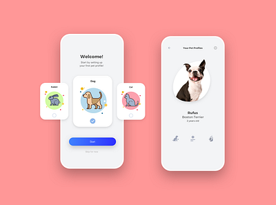 PetHealth 3D app application badge branding design dogs grid health icon logo pet ui ux