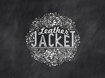 Leather Jacket Typography floral ornate typography