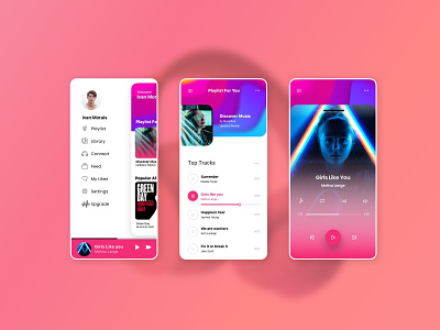 Musicbox App app branding flat grid icon minimal typography ui ux web