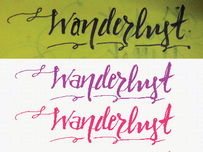 Wanderlust handmade lettering typography