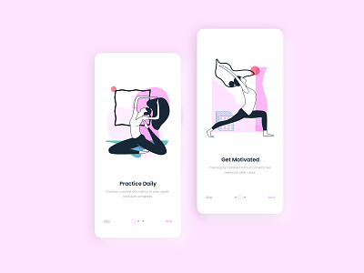 Mudra App app app design branding design grid ui ux yoga yoga illustration