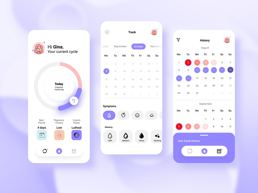 Flo Period Tracker by Tina Singh on Dribbble