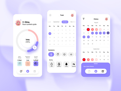 Flo Period Tracker app design designprinciples fertility app illustration ovalution period periodtracker personal ui ux