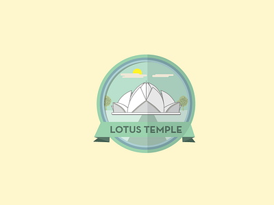 Delhi Icons:Lotus Temple badge delhi design icon illustration india