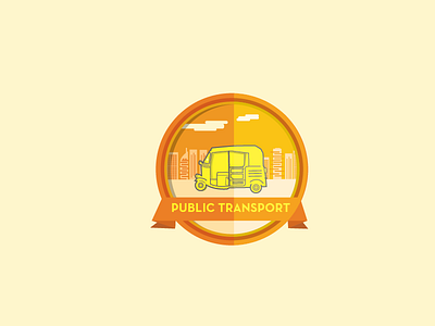 Delhi Icons:Public Transport badge delhi design icon illustration india