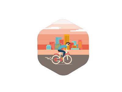 City Badge badge cycle design icon illustration