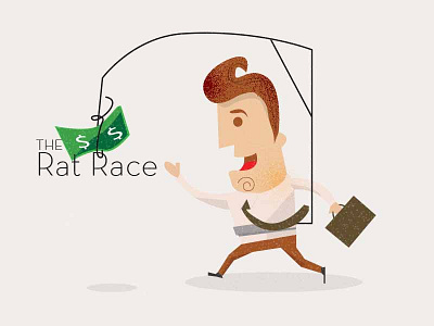 Welcome to the rat race animation design green illustration money