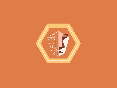 Lion badge grid lion triangle