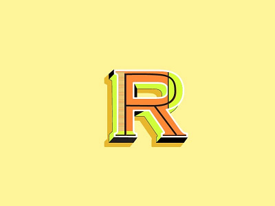 Drop Cap:R color drop cap lettering project r
