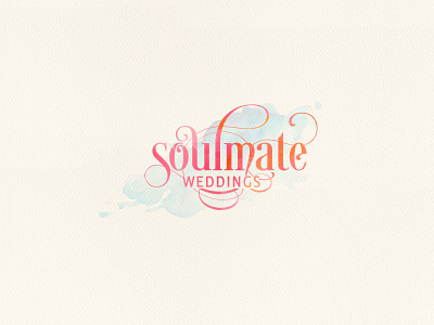 Soulmate weddings logo branding logo love watercolor wedding photographers