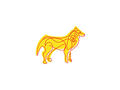 Monoline Wolf Logo classic colors logo monoline neon type wolf