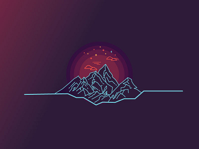 Mountain graphic linear mountain