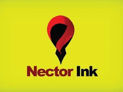 Nector Ink graphic design ink logo red and black writer